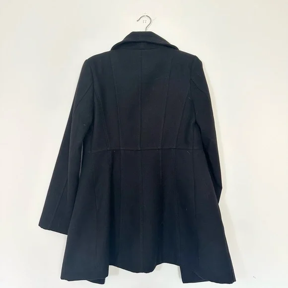 Jessica Simpson Black Trench Coat with Notched Lapel and Long Sleeves - Picture 5 of 7